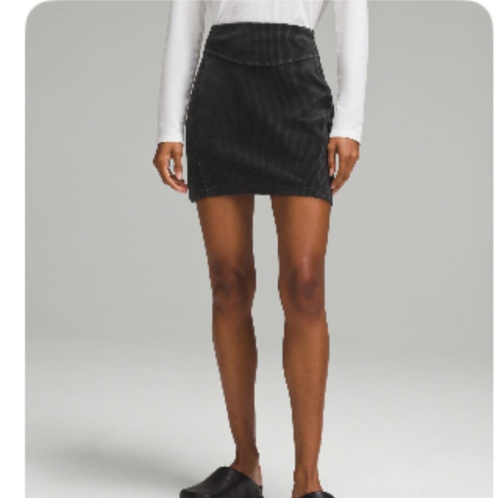 Lululemon Black Velvet Mini Skirt